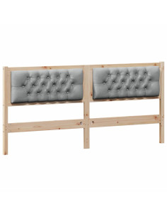 Testiera Marrone e grigio chiaro 180 cm Legno di pino massello