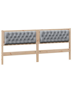 Testiera Marrone e grigio chiaro 200 cm Legno di pino massello