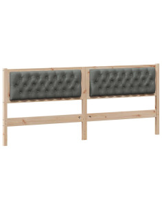 Testiera marrone e grigio scuro 200 cm Legno di pino massello