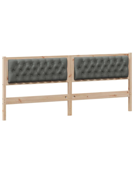 Testiera marrone e grigio scuro 200 cm Legno di pino massello