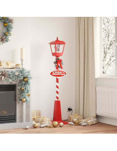 Lampada Stradale di Natale con Lanterna Rosso 40,5x40,5x180cm