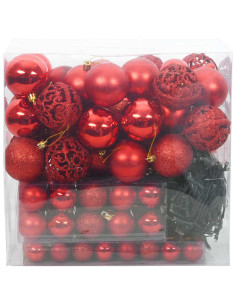 Set di Palle di Natale con 300 LED 120 pcs Rosso Plastica