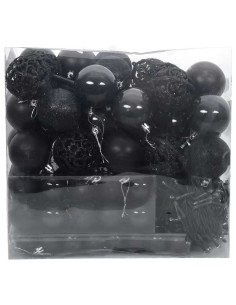 Set di Palle di Natale con 300 LED 120 pcs Nero Plastica