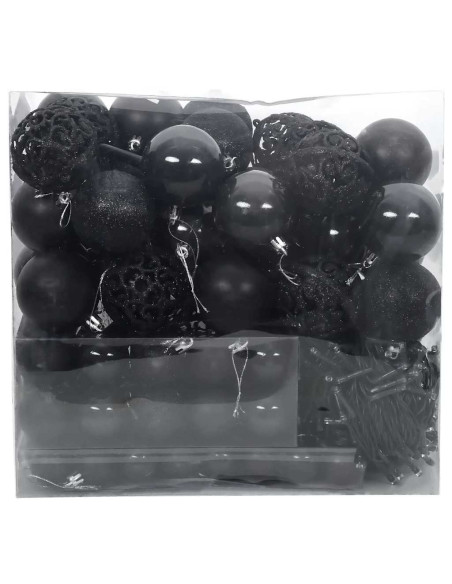 Set di Palle di Natale con 300 LED 120 pcs Nero Plastica