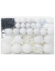 Set di Palle di Natale con 150 LED 61 pcs Bianco Plastica