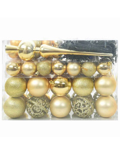 Set di Palle di Natale con 150 LED 61 pcs Oro Plastica
