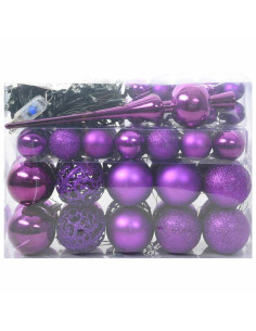 Set di Palle di Natale con 150 LED 61 pcs Lillà Plastica
