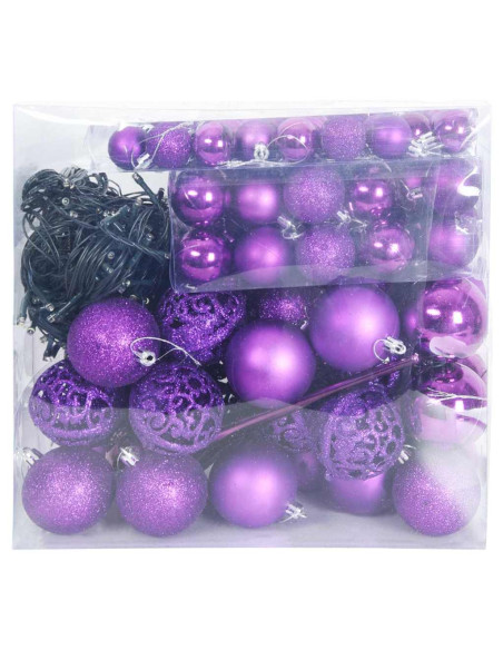 Set di Palle di Natale con 300 LED 120 pcs Lillà Plastica