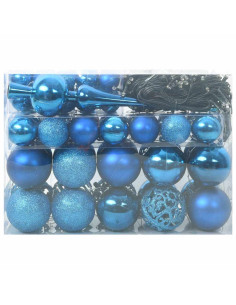 Set di Palle di Natale con 150 LED 61 pcs Blu Plastica