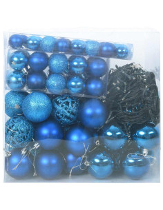 Set di Palle di Natale con 300 LED 120 pcs Blu Plastica