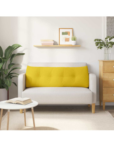 Cuscino per Schiena Giallo Chiaro 140 x 24 x 50 cm Tessuto