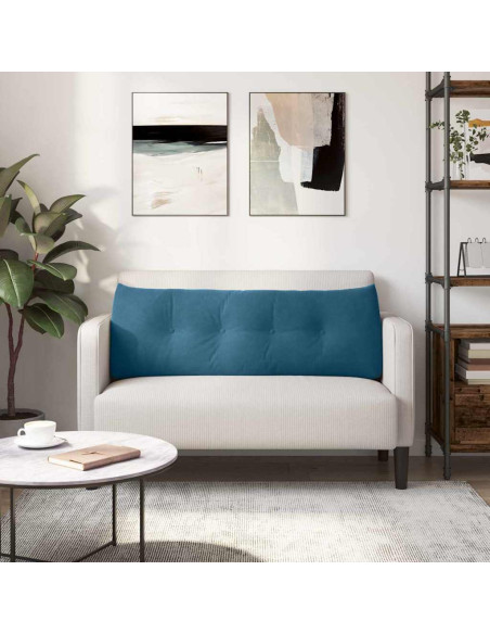 Cuscino per Schiena Blu 140 x 24 x 50 cm Velluto