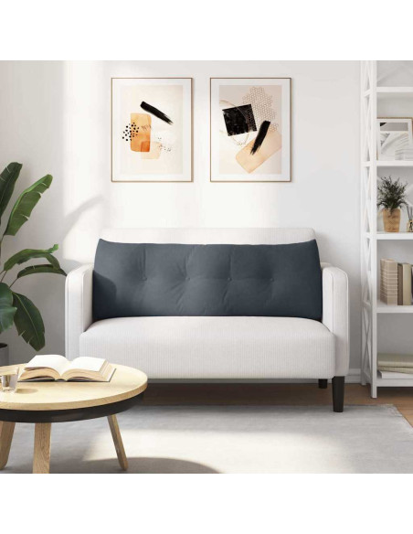Cuscino per Schiena Grigio scuro 140 x 24 x 50 cm Velluto