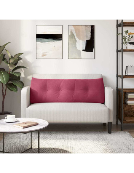 Cuscino per Schiena Rosso Vino 140 x 24 x 50 cm Velluto