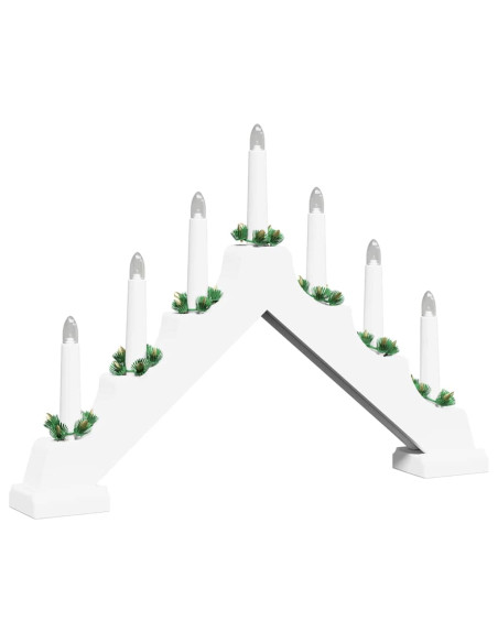 Ponte con Candele di Natale con 7 LED Bianco 39.5 x 5 x 29 cm