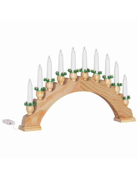 Arco di Candele di Natale con 10 Candele LED Marrone
