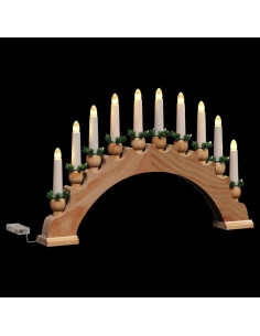 Arco di Candele di Natale con 10 Candele LED 3 pcs Marrone
