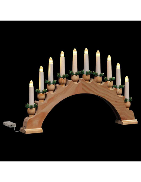 Arco di Candele di Natale con 10 Candele LED 3 pcs Marrone