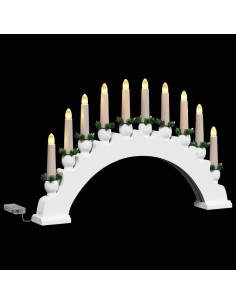 Arco di Candele di Natale con 10 Candele LED 3 pcs Bianco