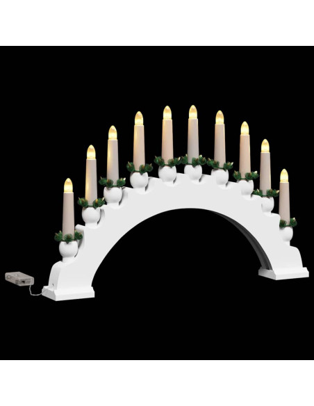 Arco di Candele di Natale con 10 Candele LED 3 pcs Bianco