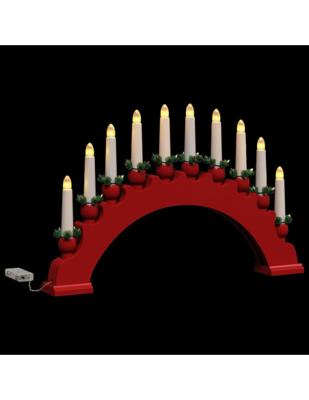 Arco di Candele di Natale con 10 Candele LED 3 pcs Rosso
