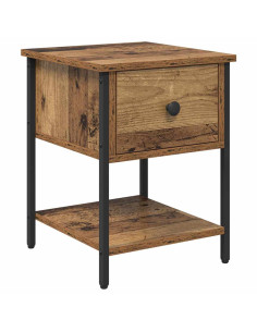 Comodino con cassetto 2 pcs Legno vecchio 34 x 35,5 x 45 cm