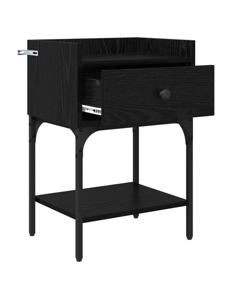 Comodino Rovere nero 40 x 29 x 60 cm Legno multistrato