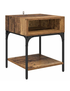 Comodino 2 pcs Legno vecchio 40 x 40 x 50 cm Legno multistrato