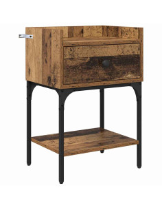 Comodino 2 pcs Legno vecchio 40 x 29 x 60 cm Legno multistrato