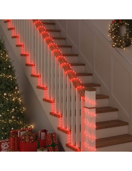 Luce a corda con 120 LED Rosso 5 m PVC