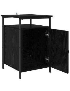 Armadio da Notte Rovere nero 40 x 42 x 60cm Legno multistrato