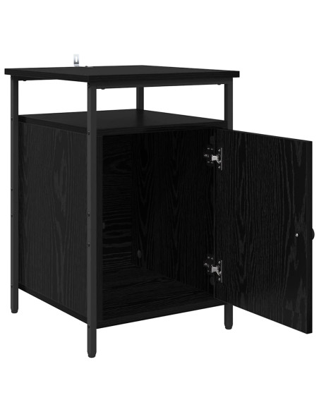 Armadio da Notte Rovere nero 40 x 42 x 60cm Legno multistrato