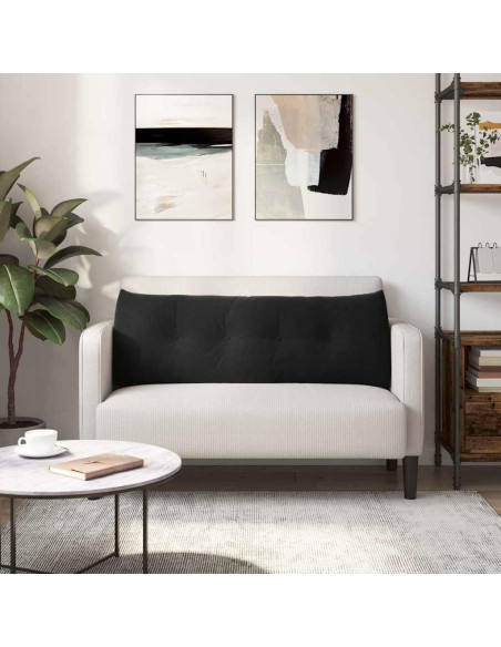 Cuscino per Schiena Nero 140 x 24 x 50 cm Velluto