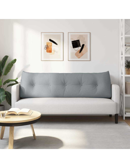 Cuscino per Schiena Grigio chiaro 160 x 24 x 50 cm Tessuto