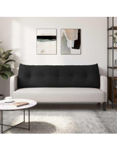 Cuscino per Schiena Nero 160 x 24 x 50 cm Tessuto