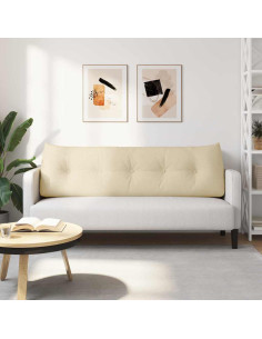 Cuscino per Schiena Crema 160 x 24 x 50 cm Tessuto