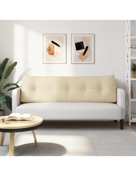 Cuscino per Schiena Crema 160 x 24 x 50 cm Tessuto