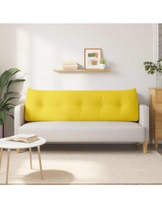 Cuscino per Schiena Giallo Chiaro 160 x 24 x 50 cm Tessuto