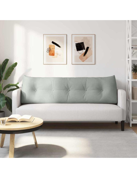 Cuscino per Schiena Grigio chiaro 160 x 24 x 50 cm Velluto