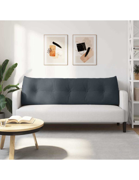 Cuscino per Schiena Grigio scuro 160 x 24 x 50 cm Velluto