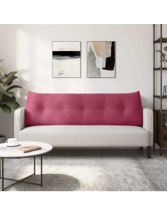 Cuscino per Schiena Rosso Vino 160 x 24 x 50 cm Velluto