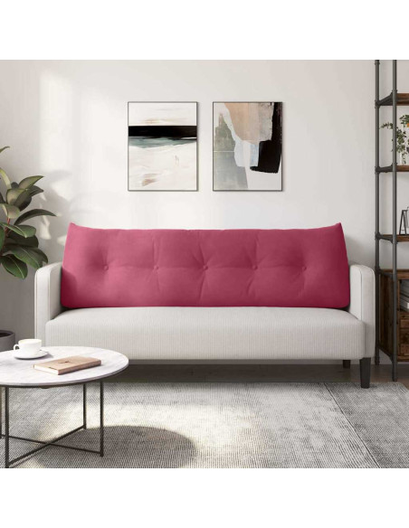 Cuscino per Schiena Rosso Vino 160 x 24 x 50 cm Velluto