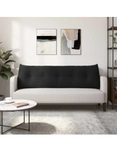 Cuscino per Schiena Nero 160 x 24 x 50 cm Velluto