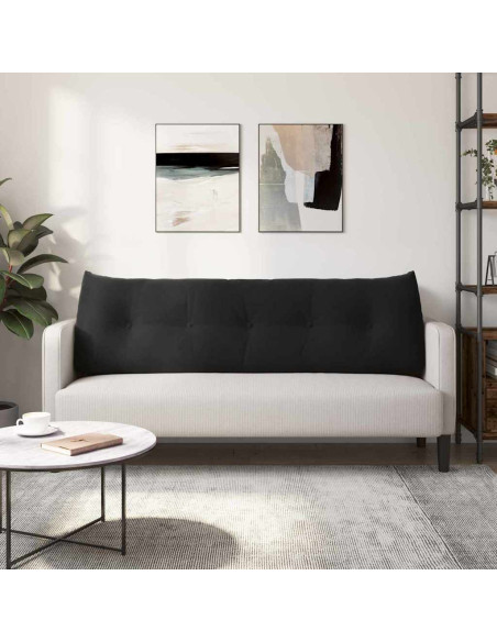 Cuscino per Schiena Nero 160 x 24 x 50 cm Velluto