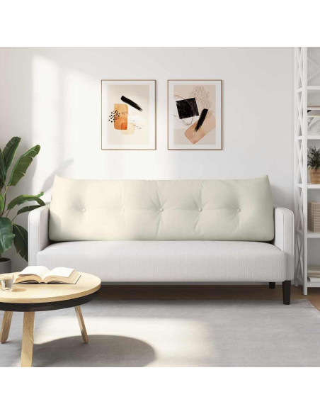 Cuscino per Schiena Crema 160 x 24 x 50 cm Velluto