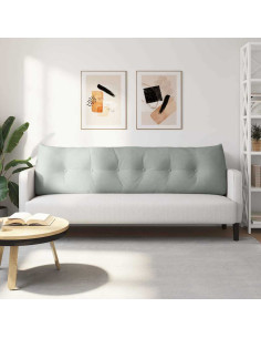 Cuscino per Schiena Grigio chiaro 180 x 24 x 50 cm Velluto