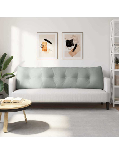 Cuscino per Schiena Grigio chiaro 180 x 24 x 50 cm Velluto