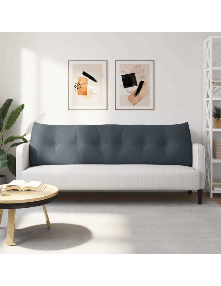 Cuscino per Schiena Grigio scuro 180 x 24 x 50 cm Velluto