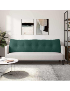 Cuscino per Schiena Verde Scuro 180 x 24 x 50 cm Velluto