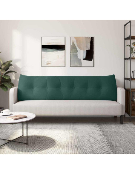 Cuscino per Schiena Verde Scuro 180 x 24 x 50 cm Velluto